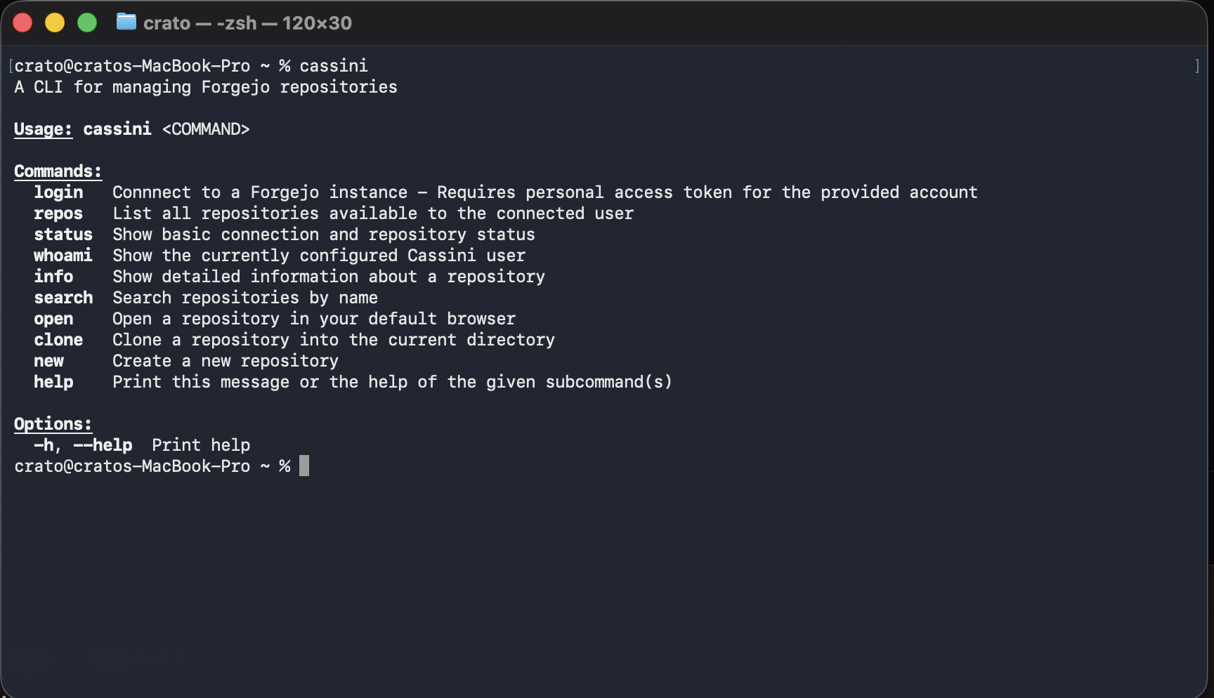Cassini CLI interface